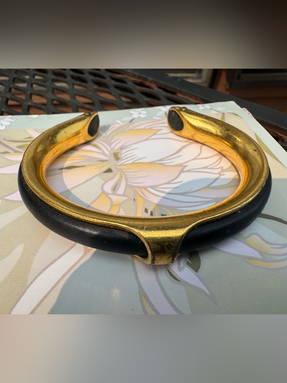 Gold and Black Cuff Bracelet - With Women's Fashion Accessory